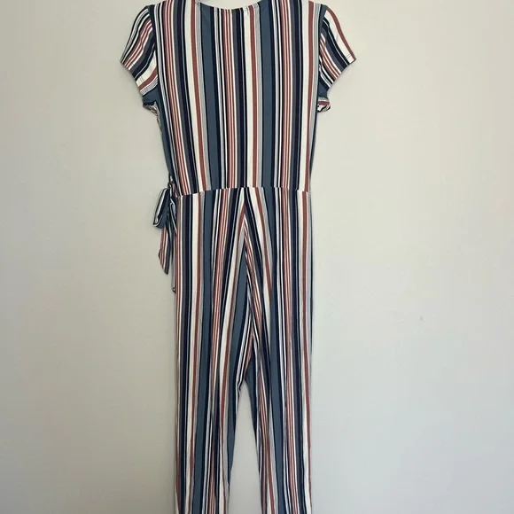 *Derek Heart Pink, Blue, & White Stripe Jumpsuit - Picture 10 of 10